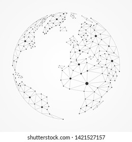 Global network connection concept, Abstract globe map