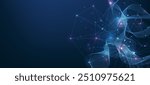 Global network connection concept. Big data visualization. Social network communication in the global computer networks. Internet technology. Business. Science. Vector illustration.