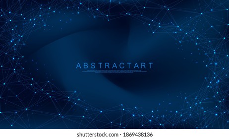 Global network connection concept. Big data visualization. Social network communication in the global computer networks. Internet technology. Business. Science. Vector illustration