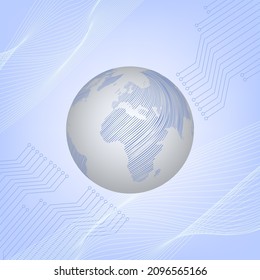 Global network connection concept. Big data visualization. Social network communication in the global computer networks. Internet technology. Business. Science. EPS 10.
