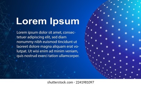 Global network connection concept. Big data visualization. Internet technology. business, science.   Futuristic illustration for banner, website, landing page, ads, flyer template.