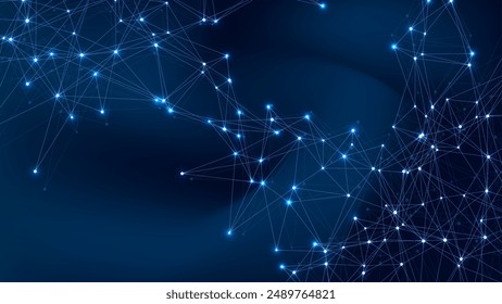 Globales Netzwerkverbindungskonzept. Visualisierung von Big Data. Soziale Netzwerkkommunikation in den globalen Computernetzwerken. Internet-Technologie. Unternehmen. Wissenschaft. Vektorillustration.