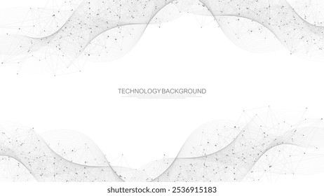 Global network connection concept. Big data visualization. Social network communication in the global computer networks. Internet technology. Business. Science. Vector illustration