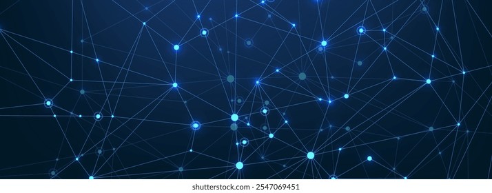 Global network connection concept. Big data visualization. Social network communication in the global computer networks. Internet technology. Business. Science. Vector illustration.