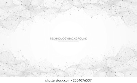 Global network connection concept. Big data visualization. Social network communication in the global computer networks. Internet technology. Business. Science. Vector illustration