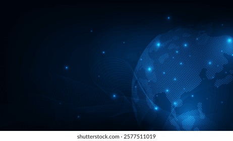 Global network connection concept Big data visualization Communication through online social networks
