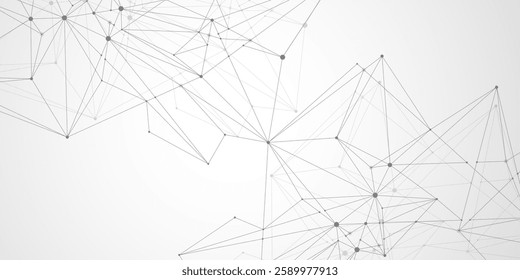 Global network connection concept. Big data visualization. Social network communication in the global computer networks. Internet technology. Business. Science. Vector illustration