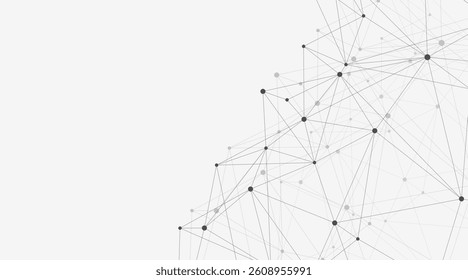 Global network connection concept. Big data visualization. Social network communication in the global computer networks. Internet technology. Business. Science. Vector illustration.