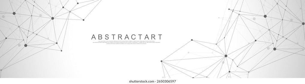 Concepto de conexión de red global. Visualización de Big Data. Comunicación de redes sociales en las redes informáticas globales. Tecnología de Internet. Negocios. Ciencia. Ilustración vectorial