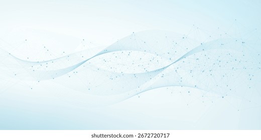 Global network connection concept. Big data visualization. Social network communication in the global computer networks. Internet technology. Business. Science. Vector illustration