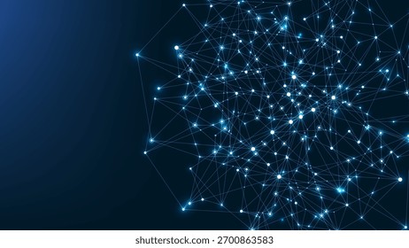 Concepto de conexión de red global. Visualización de Big Data. Comunicación de redes sociales en las redes informáticas globales. Tecnología de Internet. Negocios. Ciencia. Ilustración vectorial