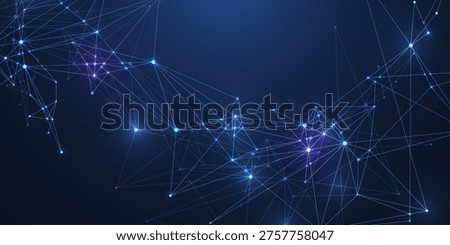 Global network connection concept. Big data visualization. Social network communication in the global computer networks. Internet technology. Business. Science. Vector illustration.