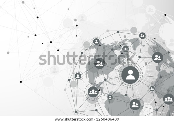 Global Network Connection Concept Big Data Stock Vector Royalty Free 1260486439