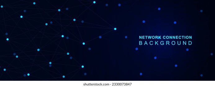 Global network connection concept design. Abstract connecting dots and lines for social network communication, computer network and internet technology background. Vector illustration.