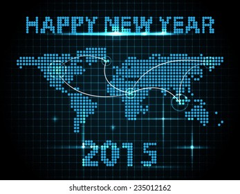Global network connection concept. New Year celebration.