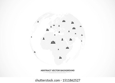 Global network connection concept. Social media abstract background internet communication. Big data network connection. SNS. Business presentation for your design and text. Vector illustration