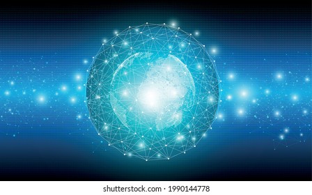 Global network connection concept. Social network communication in the global computer networks.World map point and line composition concept of global business.Vector illustration