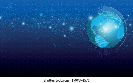 Global network connection concept. Social network communication in the global computer networks.World map point and line composition concept of global business.Vector illustration