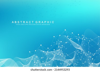 Concepto de conexión de red global. Comunicación de redes sociales en el negocio global. Gran visualización de datos. Tecnología de Internet. Ilustración del vector