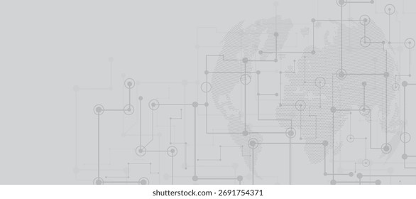 Globales Netzwerkverbindungskonzept. Soziale Netzwerkkommunikation im globalen Geschäft. Visualisierung großer Datenmengen. Futuristisches Technologiekonzept.