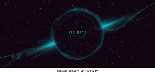 Global network connection and data. Big data visualization. Futuristic technology connection. Low polygonal, wireframe, and mesh illustration