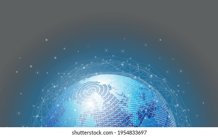 Global network connection and data connections concept
