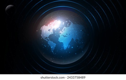 Global network connection and data exchange. Global International Connectivity. Global business. Digital technology worldwide global network internet connection. Science and technology. Vector EPS10.