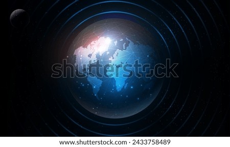 Global network connection and data exchange. Global International Connectivity. Global business. Digital technology worldwide global network internet connection. Science and technology. Vector EPS10.