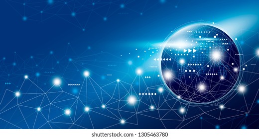 Global network connection design with copy space vector illustration