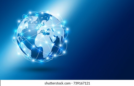 Global Network Connection Design With Copy Space Vector Illustration