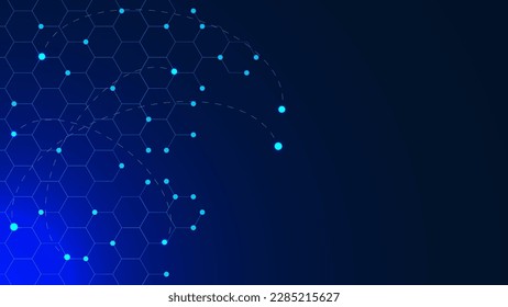 Global network connection, digital communication technology. Dots and lines connection for business, technology and science background design. Vector illustration.