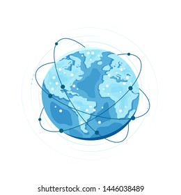 Global network connection. Digital world, technology vector illustration