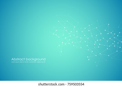 Global network connection with dots and lines. Polygonal linear digital texture, technological and scientific concept, vector illustration