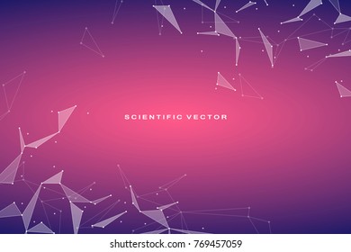 Global network connection with dots and lines. Polygonal linear digital texture, technological and scientific concept, vector illustration