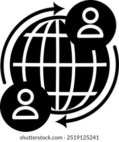 Icono de conexión de red global. Icono de Vector de conexión a Internet. Diseño de Vector reemplazable.