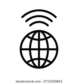 Ícone de conexão de rede global, representando comunicação mundial e acesso à Internet, isolado em