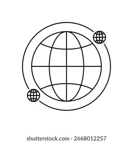 ícone de conexão de rede global vetor design conceito estrutura de tópicos estilo