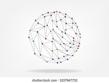 Global network connection international link technology business concept. vector illustrations. worldwide web communication net white gray background with shadow. dream catcher style 