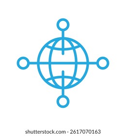 Global Network Connection logo icon illustration flat