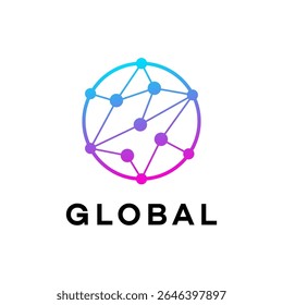 Global Network Connection Modern Gradient Circular Logo Design