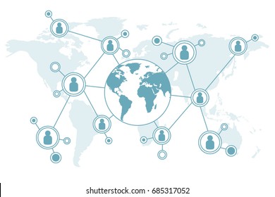 Global network connection people. Social network concept. business. internet.  