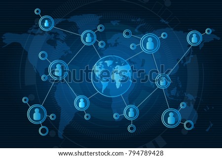 Global network connection people. Social network concept. business. internet.