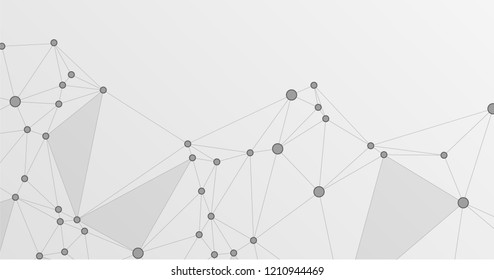 Global network connection of points and lines. Interlinked nodes, neuron or social media structure concept. Network nodes information technology concept.