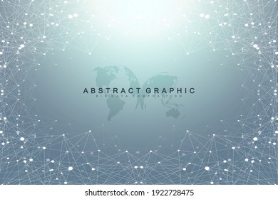 Global network connection. Social network communication in the global business. World map point and line composition concept. Vector illustration