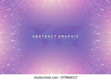 Global network connection. Social network communication in the global business. World map point and line composition concept. Vector illustration.
