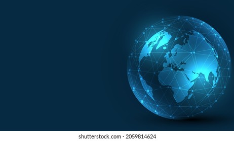 Global network connection. Global technology. World map abstract technology background global business innovation concept
