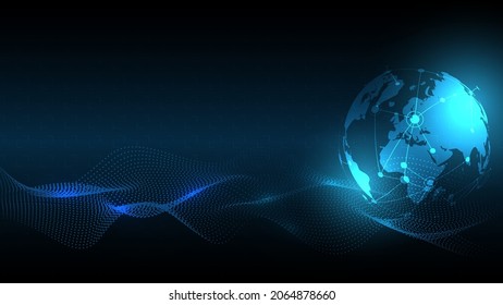 Global network connection. Global technology. World map abstract technology background global business innovation concept
