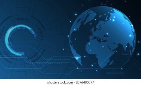 Global network connection. Global technology. World map abstract technology background global business innovation concept
