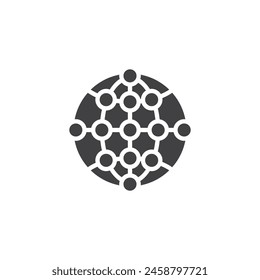 Global network connection vector icon. filled flat sign for mobile concept and web design. Networking infrastructure glyph icon. Symbol, logo illustration. Vector graphics