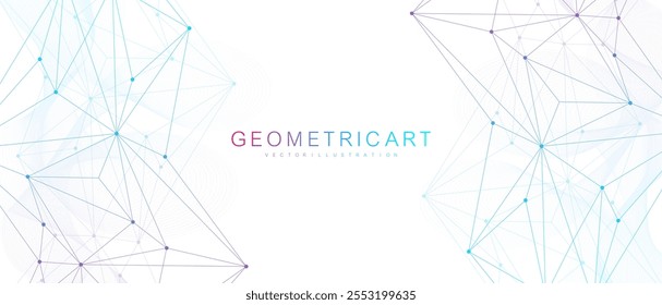 Cabeçalho ou design de banner do site de conexão de rede global. Fundo abstrato com pontos e linhas de conexão. Negócios globais. Comunicação em rede social. Tecnologia da Internet. Ilustração vetorial